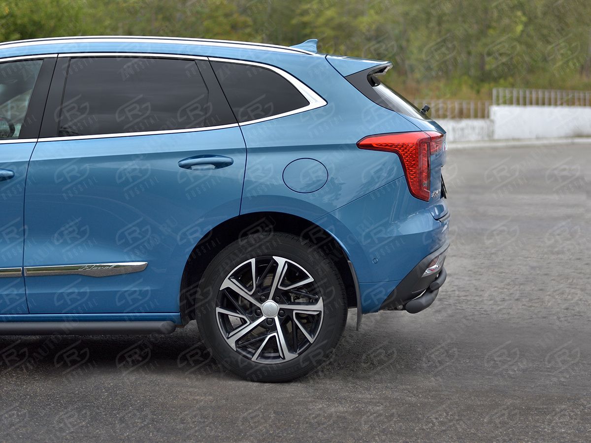 HAVAL JOLION 1.5 2WD 2021- Защита заднего бампера d57 секции-d42 дуга black HJOLZ-003995CH