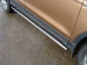 Пороги овальные с проступью 75х42 мм для автомобиля Ford Kuga 2013-2016, TCC Тюнинг FORKUG13-07