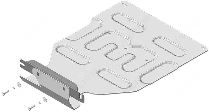 Защита алюминиевая Мотодор (Задний электромотор, Трубки охлаждения электромотора), 4 мм,  Voyah Dream  2021- арт. 348610
