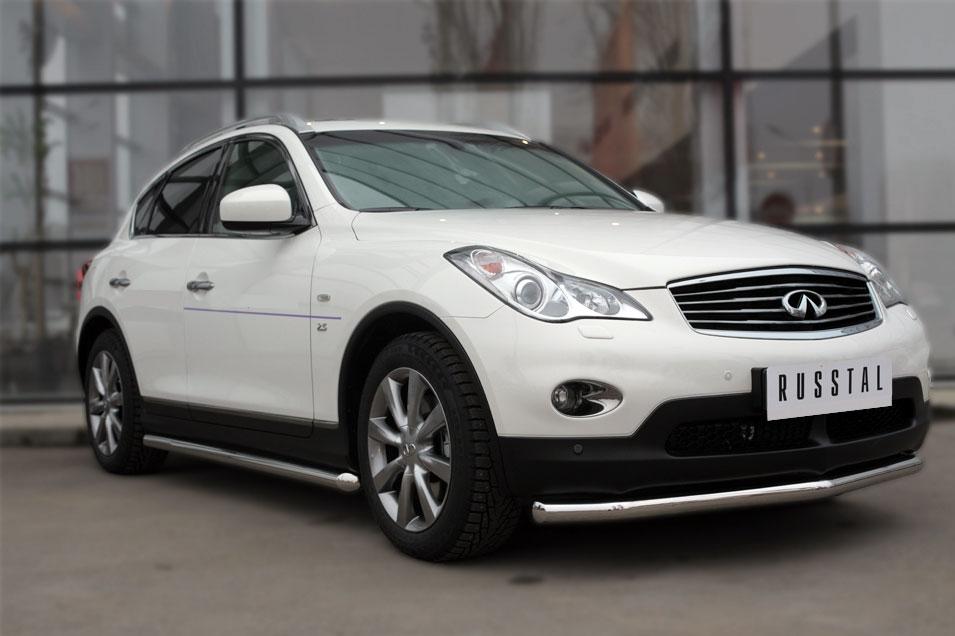Пороги труба d57 для Infiniti QX 50 2014-2016, Slitkoff IQXT-001966