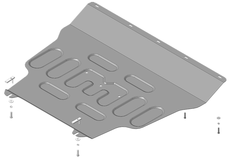 Защита стальная Мотодор (Двигатель, Коробка переключения передач), 2 мм, сталь для Geely Coolray 2020- арт. 74201
