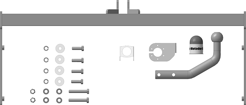 Фаркоп для Volkswagen Polo Седан, тип шара A, Motodor арт. 92702-A