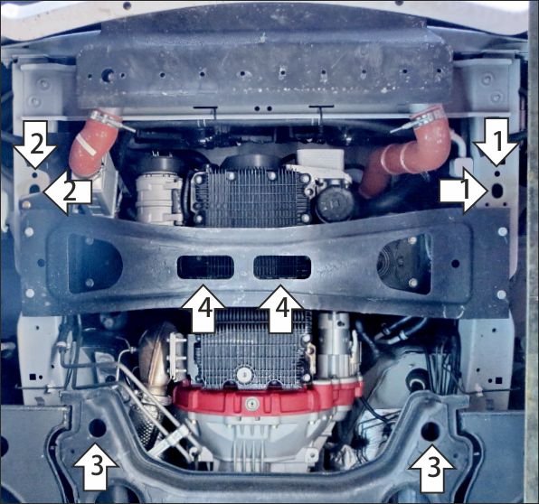 Защита стальная Мотодор (Радиатор, Двигатель), 2 мм,  для Foton Toano  2015- арт. 77501