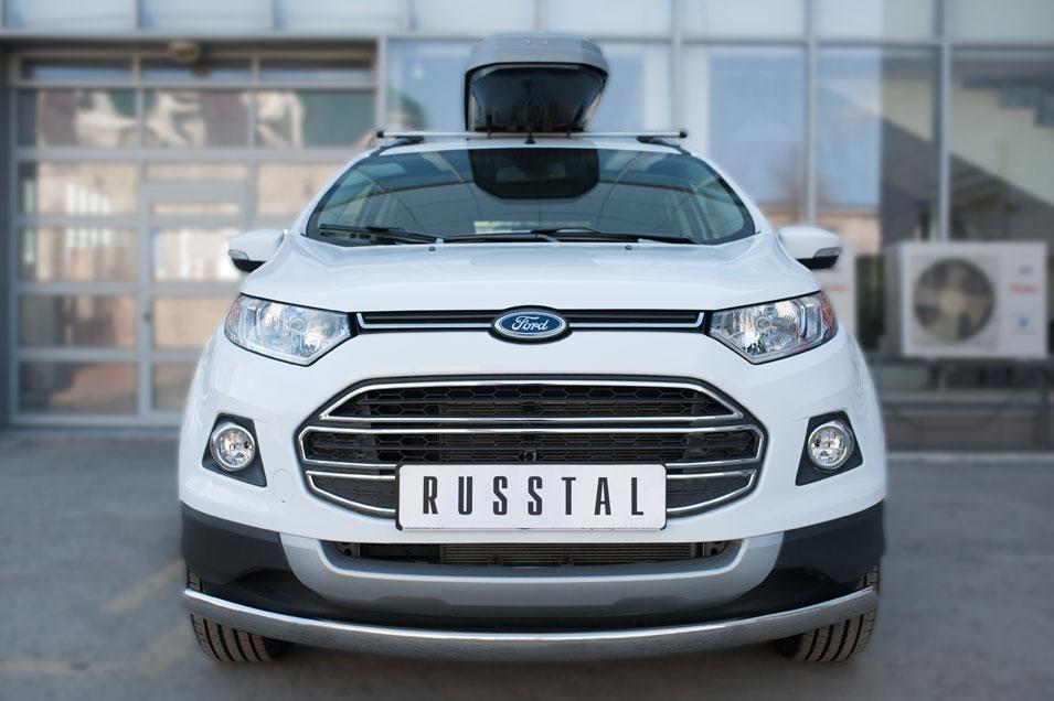 Защита переднего бампера d75х42 для Ford EcoSport 2014, Slitkoff FEZ-002055