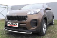 Защита переднего бампера d57 Kia Sportage (2016-2021) Black Edition, Slitkoff, арт. KSP16-001BE