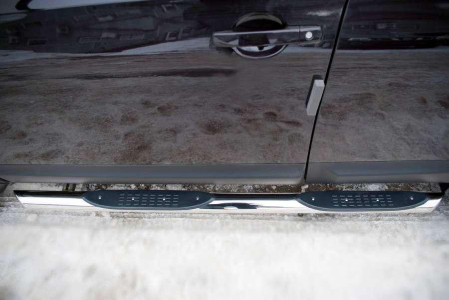 Пороги труба d76 с накладками вариант 1 для Nissan Qashqai 2010, Slitkoff QNT-0007721