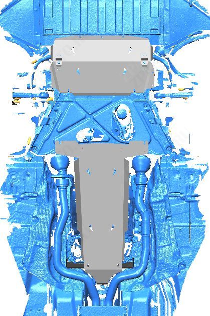 04.48ABC Защита картера  CADILLAC CT6 (2018-) (2 части) (Алюминий 4 мм)