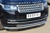 Защита переднего бампера d63/d42 для Land Rover Range Rover 2013, Руссталь LRV-001441