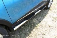 Защита порогов d76 с проступями Renault Kaptur 4WD (2012-2019) Black Edition, Slitkoff, арт. RK4WD005BE