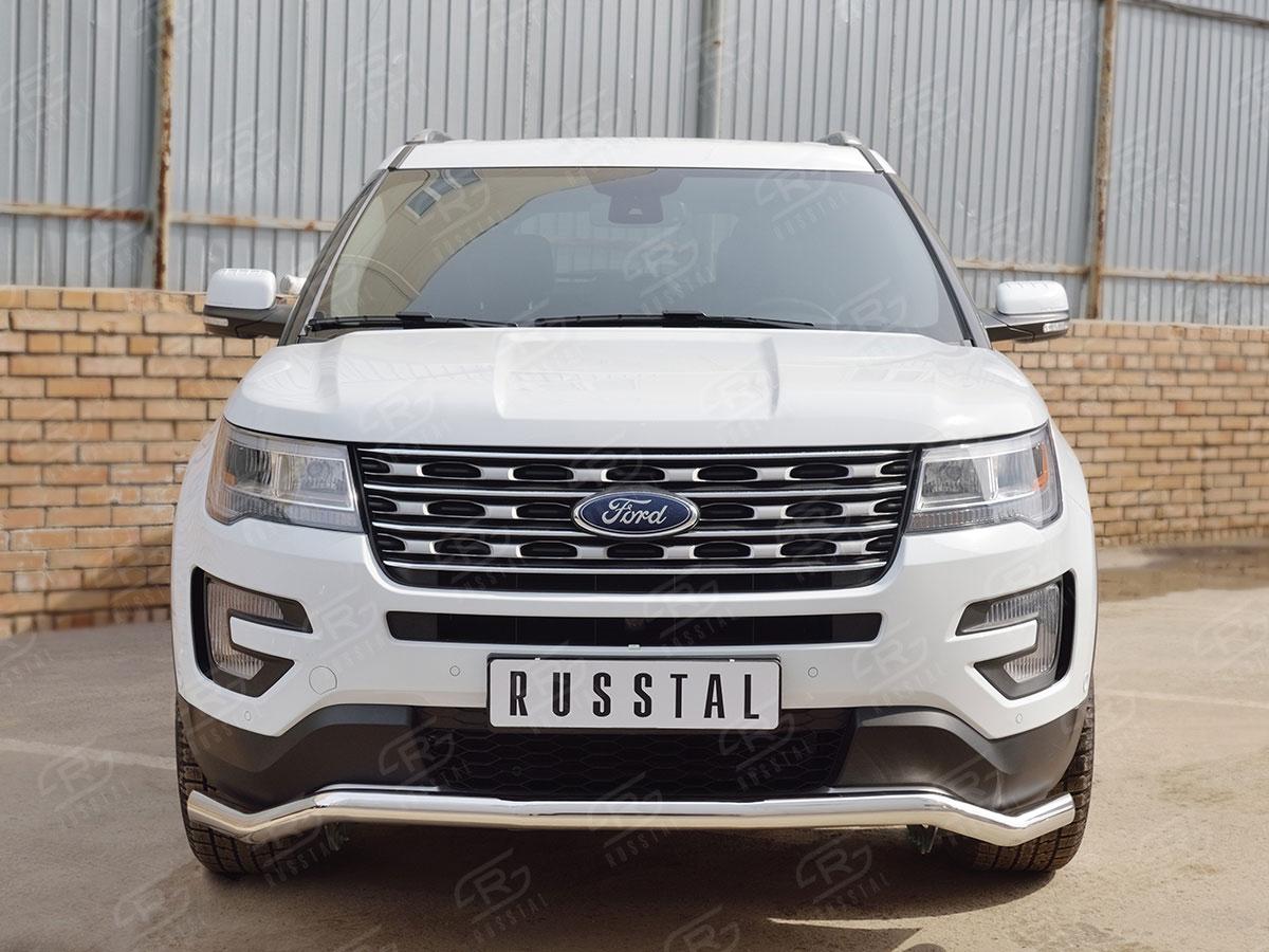 Защита переднего бампера d57 волна для Ford Explorer 2015, Slitkoff FEZ-002655