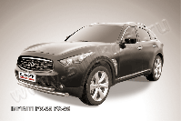 Защита переднего бампера d76+d57 двойная Infiniti FX-35 FX-50 (2008-2012) , Slitkoff, арт. IN.FX003
