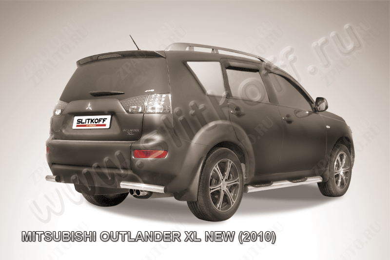 Уголки d57 Mitsubishi Outlander XL (2009-2013) Black Edition, Slitkoff, арт. MXL10-012BE