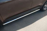 Пороги труба d57 вариант 3 для Hyundai Santa Fe Grand 2013, Slitkoff HSFT-0020083