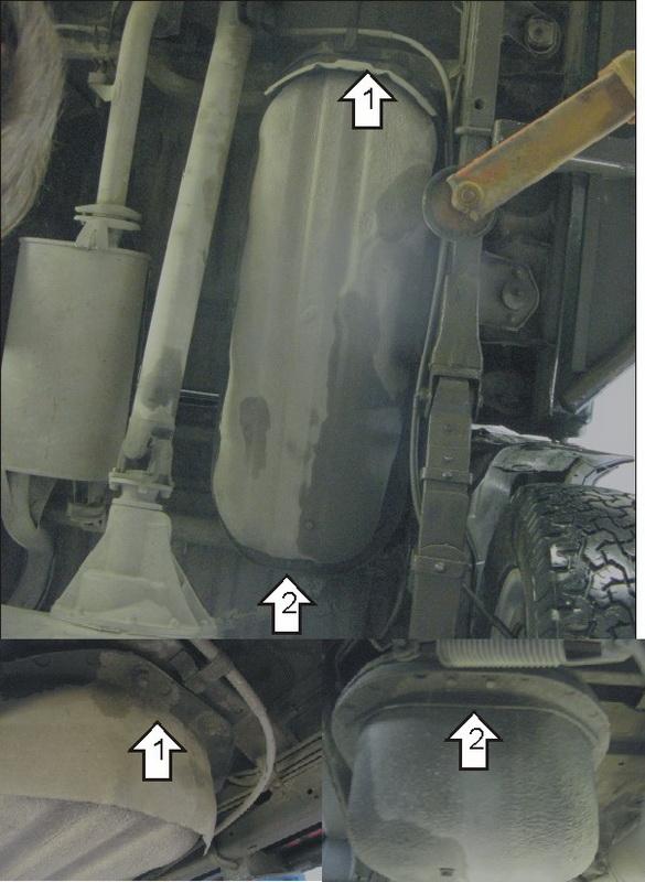 Защита стальная Мотодор (Топливный бак), 2 мм, Сталь для Mitsubishi L 200 2004-2006 арт. 01335