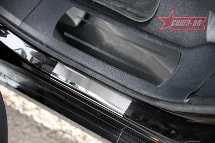Накладки на внутренние пороги без логотипа на металл V2 для Renault Koleos 2012, Союз-96 RENK.31.3255
