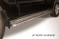 Защита порогов d57 с листом Mitsubishi Pajero IV (2006-2023) Black Edition, Slitkoff, арт. MPJ013BE