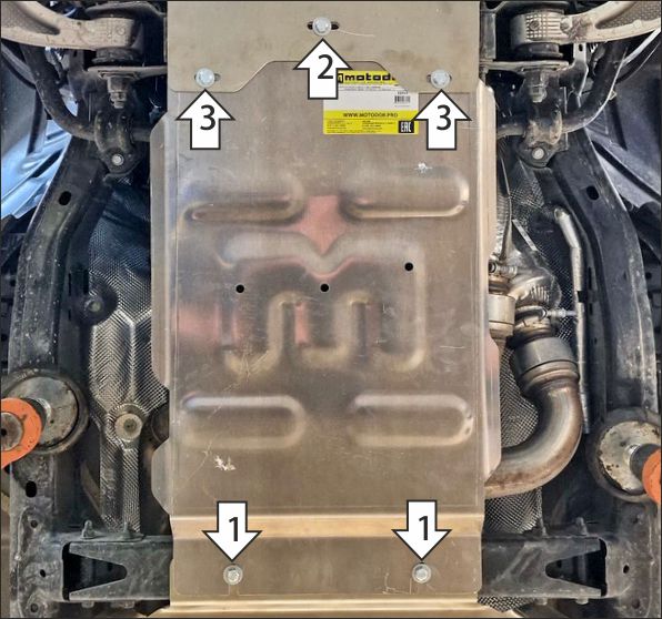 Защита алюминиевая Мотодор (Коробка переключения передач), 5 мм,  Dodge Ram 1500  2024- арт. 32917