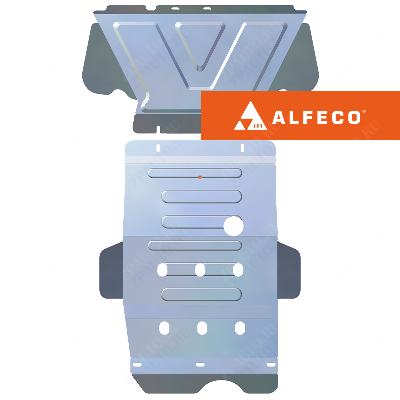 Защита  картера и КПП усиленная (2 части) Lada Niva 2121 2002-2006 V-1,7 , ALFeco, алюминий 4мм, арт. ALF2816al