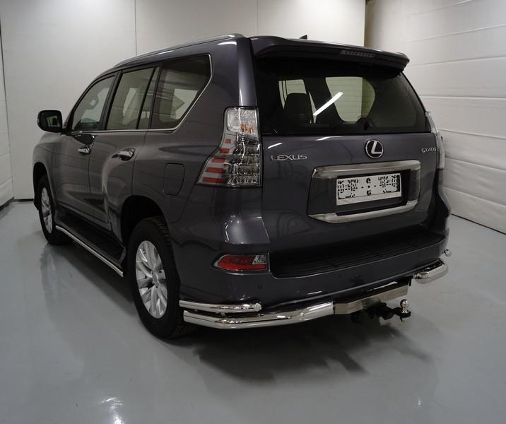 Защита задняя (уголки двойные) 76,1/42 мм (насадка на глушитель в комплекте) для автомобиля Lexus GX 460 2019- TCC Тюнинг арт. LEXGX46019-02