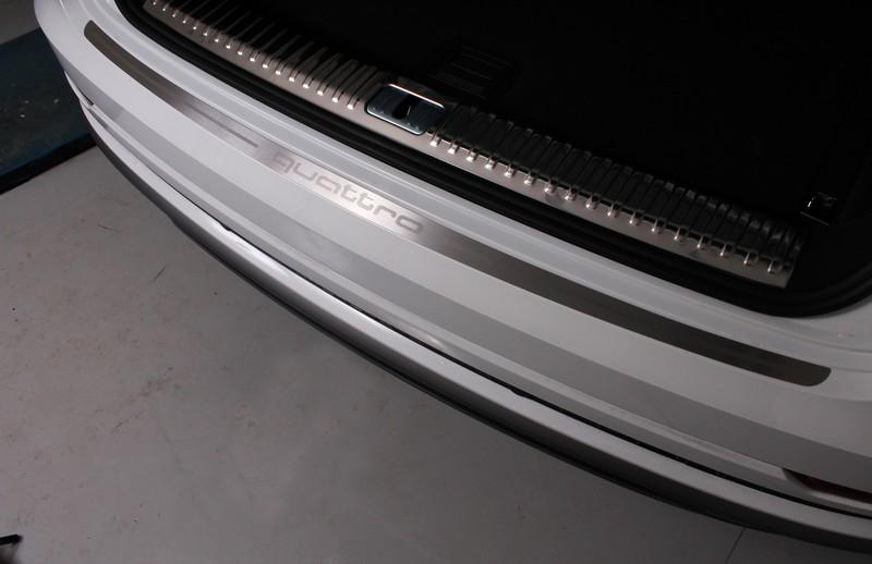 Накладка на задний бампер (лист зеркальный надпись quattro) для автомобиля Audi Q8 2019- TCC Тюнинг арт. AUDIQ819-08