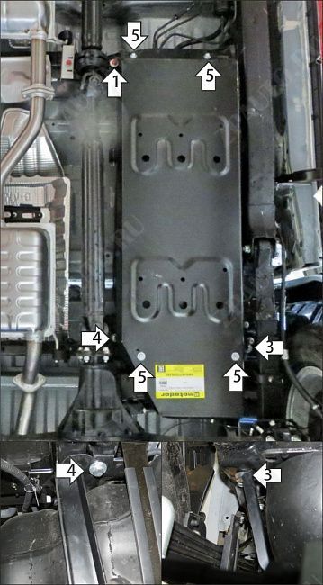 Защита стальная Мотодор (Топливный бак), 2 мм,  для Jac T8Pro  2019- арт. 78304
