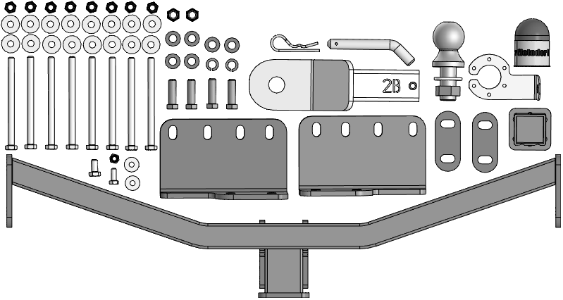 Фаркоп KGM Rexton 2023-, тип шара E, MOTODOR, арт. 92806-E