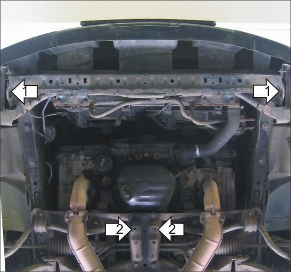 Защита АвтоСтандарт (Двигатель, Радиатор), 1,5 мм, Сталь для Subaru Forester 1997-2002 арт. 52205