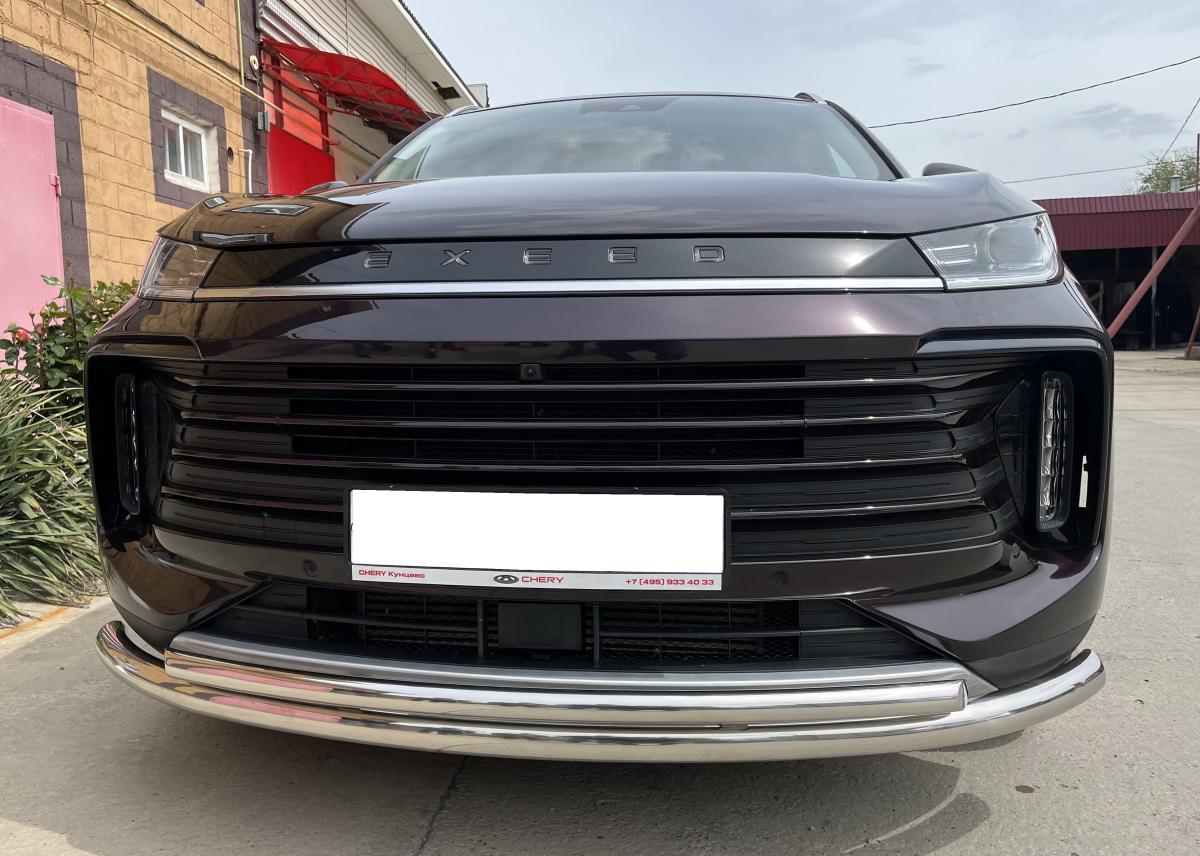 Защита переднего бампера двойная для автомобиля CHERY CheryExeed TXL 2021 арт. CHETXL.21.03