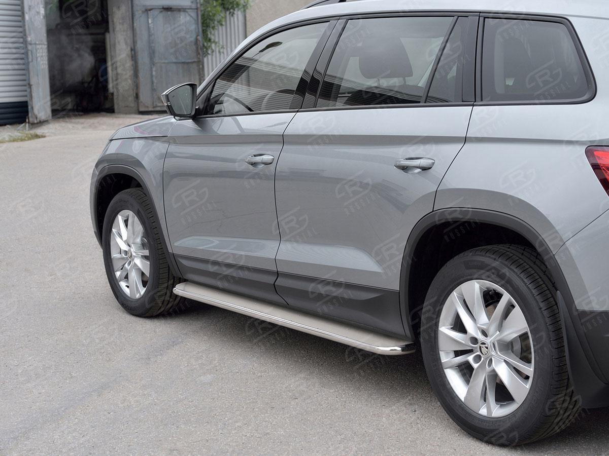 Пороги труба d42 с листом вариант 3 на Skoda Kodiaq, Slitkoff SKKL-0027733