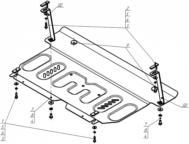 Ковер багажный модельный (высокий борт) для Mercedes-Benz C-class Estate (W204) (2007-14) (универсал), Элерон, арт. 72505