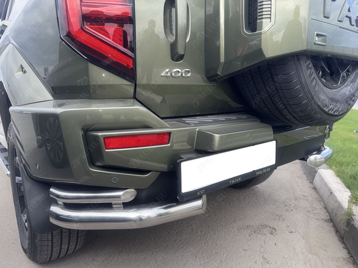 Защита заднего бампера двойная угловая для автомобиля Tank 400   2023 арт. TANK400.23.19