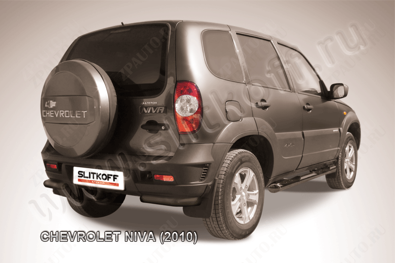 Уголки d57 черные Chevrolet Niva (2009-2020) , Slitkoff, арт. CHN10-010B