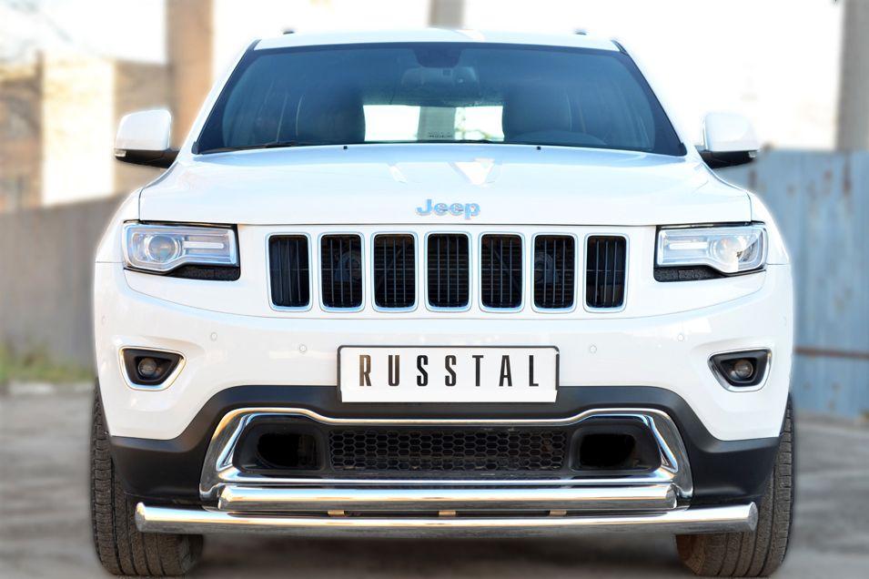 Защита переднего бампера d76/57 для Jeep Grand Cherokee 2013, Slitkoff JGCZ-001526