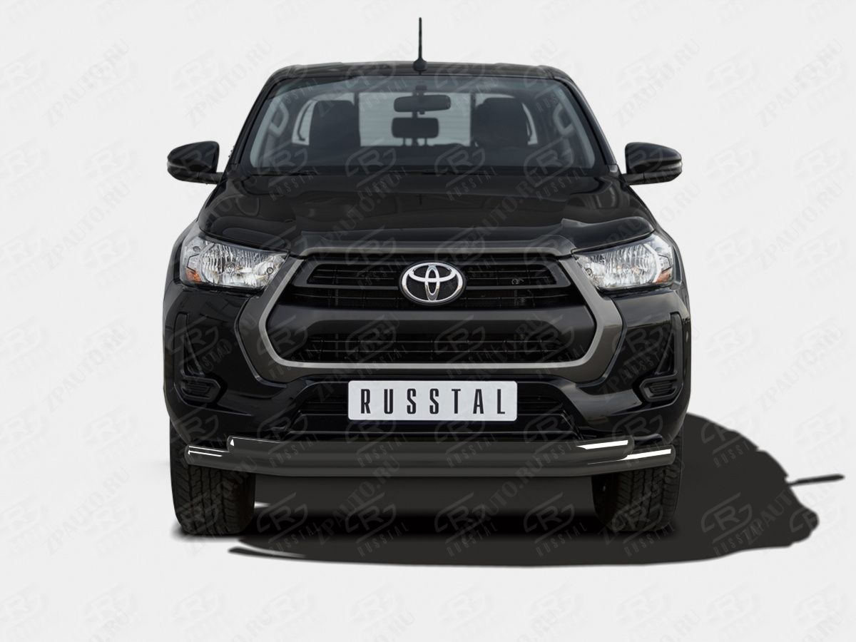 TOYOTA HILUX 2020- Защита переднего бампера d57 секции-d57 секции black THZ-003495CH
