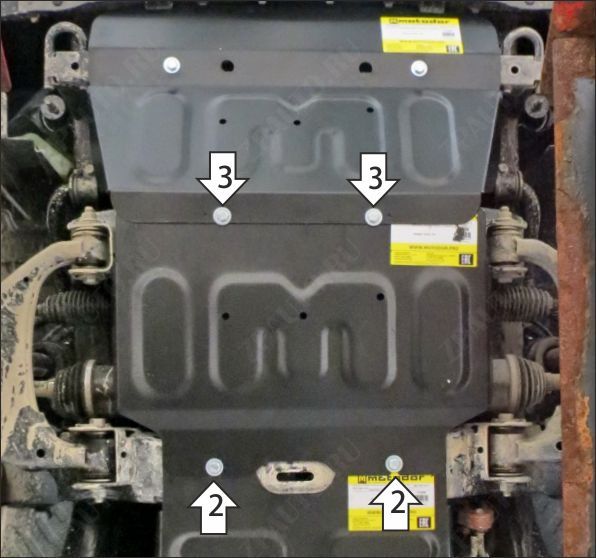 Защита стальная Мотодор (Двигатель, Передний дифференциал), 2 мм,  для Changan Hunter Plus  2023- арт. 77214