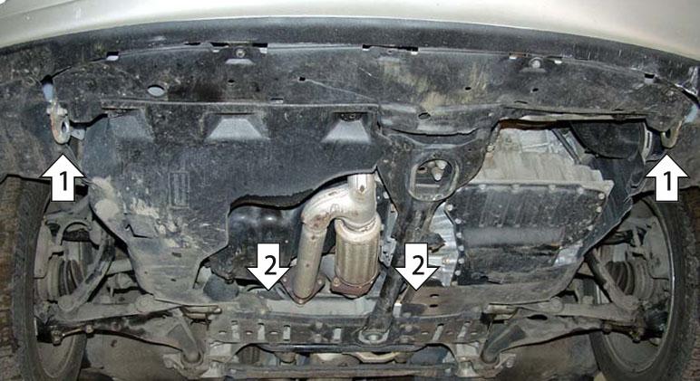 Защита стальная Мотодор (Двигатель, Коробка переключения передач), 2 мм, Сталь для Mazda Xedos 9 1993-2002 арт. 01109