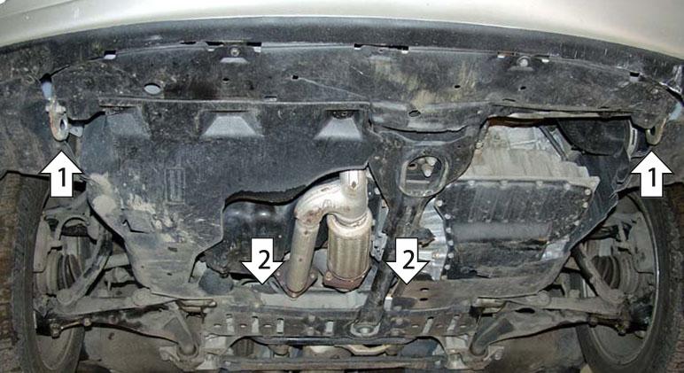 Защита стальная Мотодор (Двигатель, Коробка переключения передач), 2 мм, Сталь для Mazda Xedos 9 1993-2002 арт. 01109