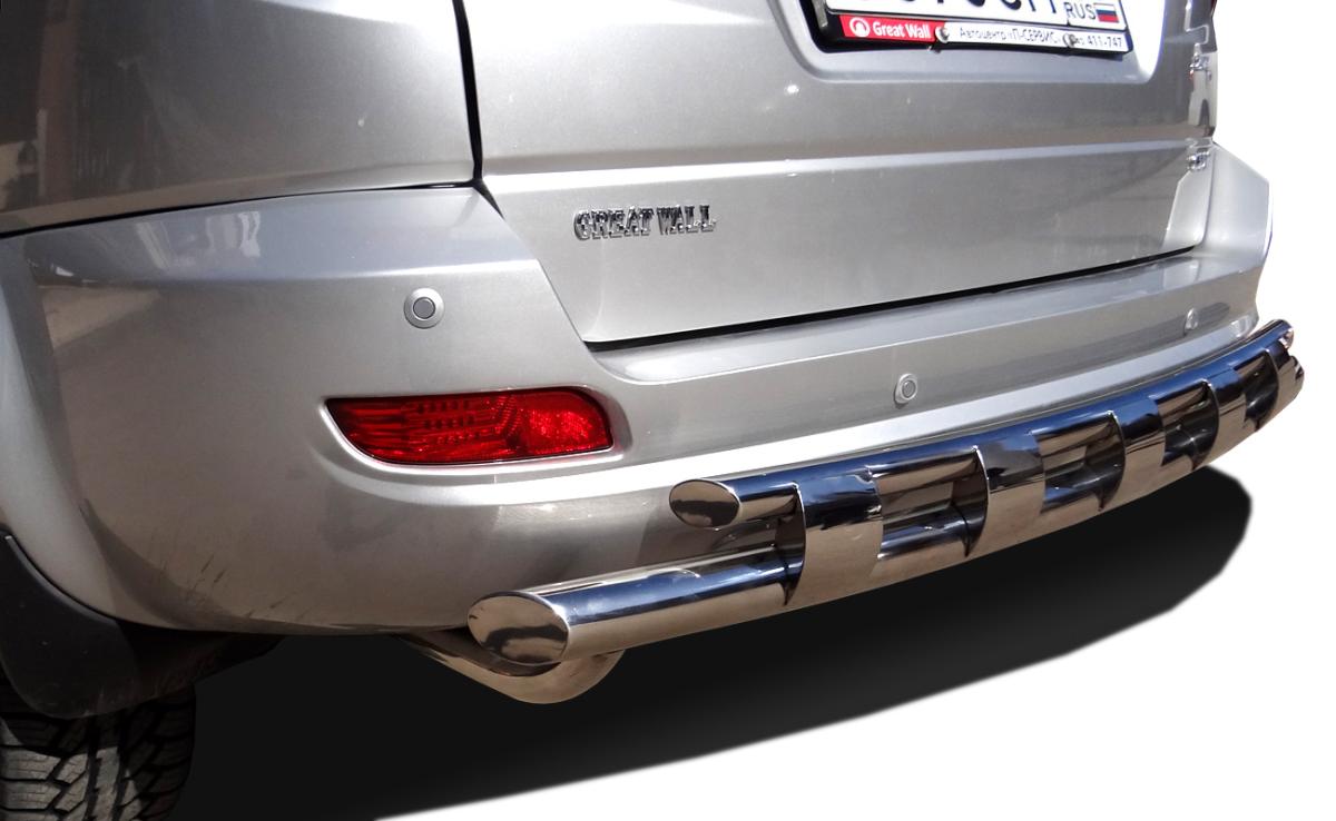 Защита заднего бампера двойная с перемычками для автомобиля HAVAL H5 2020 арт. GWH5.20.25