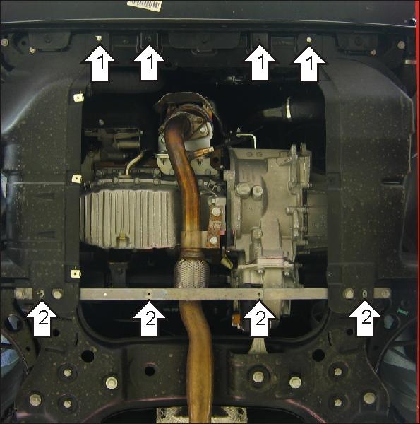 Защита стальная Мотодор (Двигатель, Коробка переключения передач), 2 мм, Сталь для FIAT Bravo 2006-2015 арт. 00614