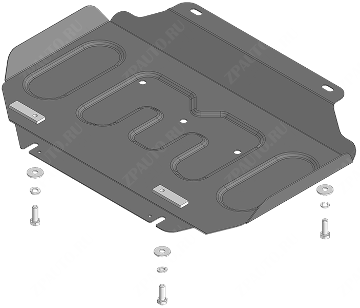 Защита стальная Мотодор (Двигатель, Передний дифференциал), 2 мм,  Great Wall Poer  2021- арт. 73114