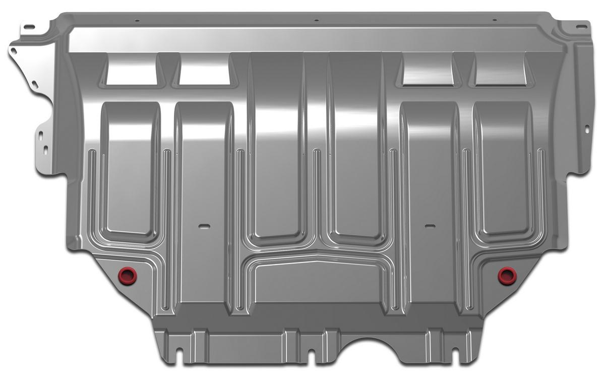 Защита картера и КПП АвтоБроня для Volkswagen Tiguan II рестайлинг (V - 2.0 (180 л.с.)) 2020-н.в., штампованная, алюминий 3 мм, с крепежом, 333.05127.1