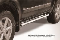 Защита порогов d76 труба Nissan Pathfinder (2010-2014) Black Edition, Slitkoff, арт. NIP11-004BE