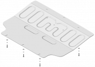 Защита алюминиевая Мотодор (Двигатель, Электроусилитель руля, Передний электромотор), 4 мм,  Voyah Free  2023- арт. 348601