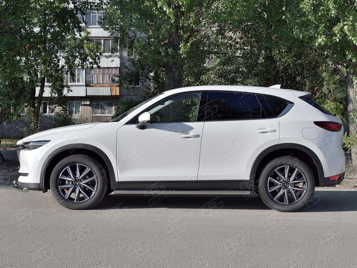 Пороги труба 120х60 овал с проступью Mazda CX-5 2017, Русталь M5O-002794, Slitkoff