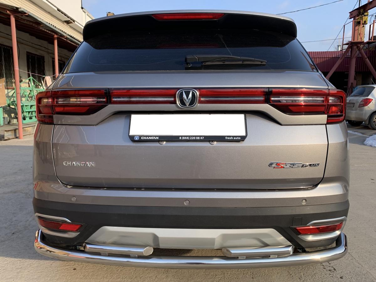 Защита заднего бампера угловая большая двойная для автомобиля CHANGAN CS35 Plus арт. CGCS35P.21.22