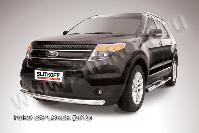 Защита переднего бампера d76 Ford Explorer (2010-2015) Black Edition, Slitkoff, арт. FEX002BE