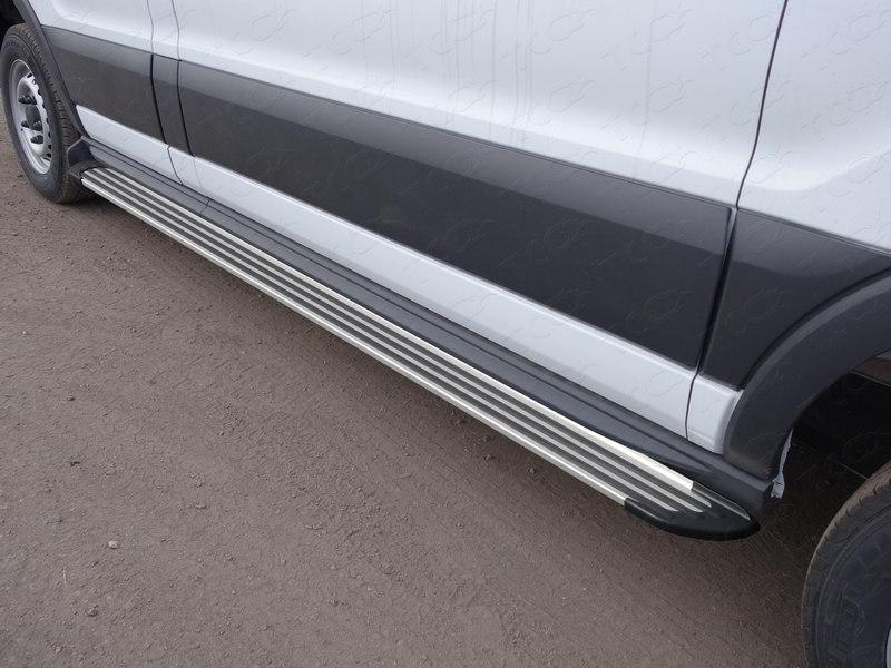 Порог алюминиевые "Slim Line Silver" 2220 мм (правый) для автомобиля Ford Transit FWD L2 2013-, TCC Тюнинг FORTRAN16-14S