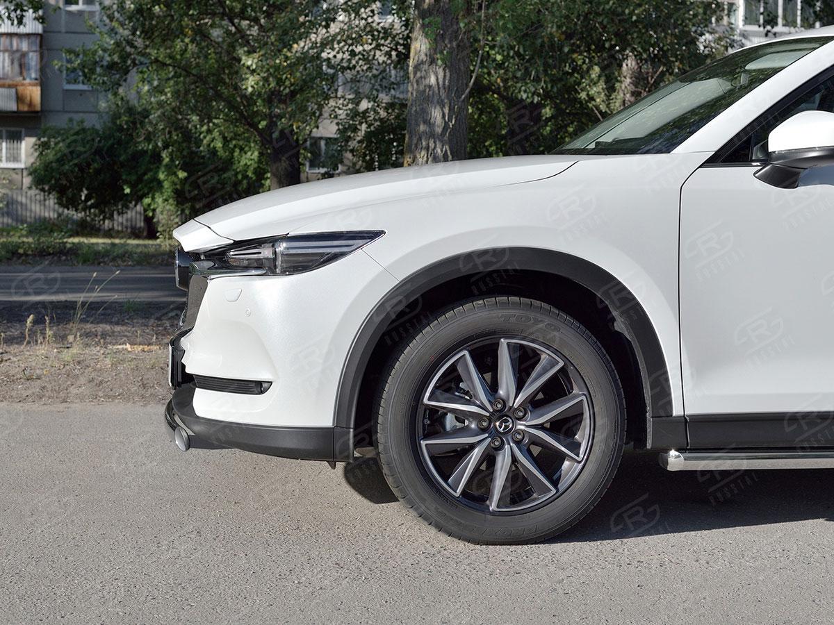 Защита переднего бампера d75х42 на Mazda CX-5 2017, Slitkoff M5Z-002793