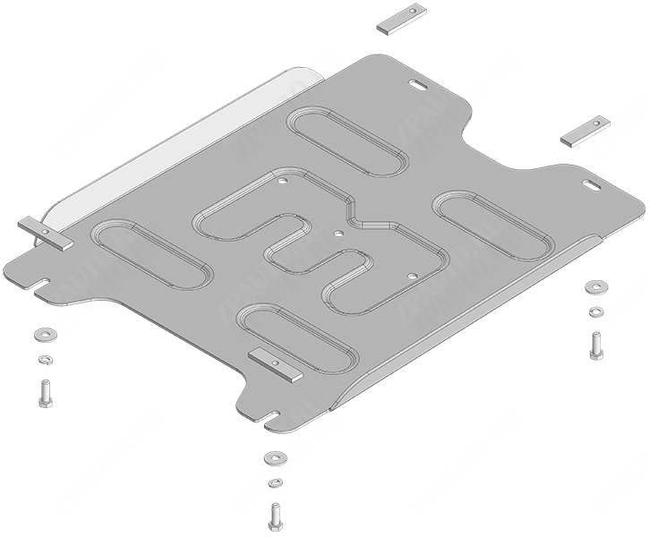 Защита алюминиевая Мотодор (Коробка переключения передач), 4 мм,  для Changan Hunter Plus  2023- арт. 347203