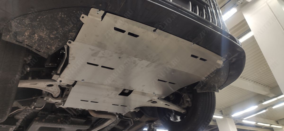 56.02ABC ЗАЩИТА КАРТЕРА ДВИГАТЕЛЯ И КПП HONGQI HQ9 (2022-) ИЗ 2-Х ЧАСТЕЙ (АЛЮМИНИЙ 4 ММ)